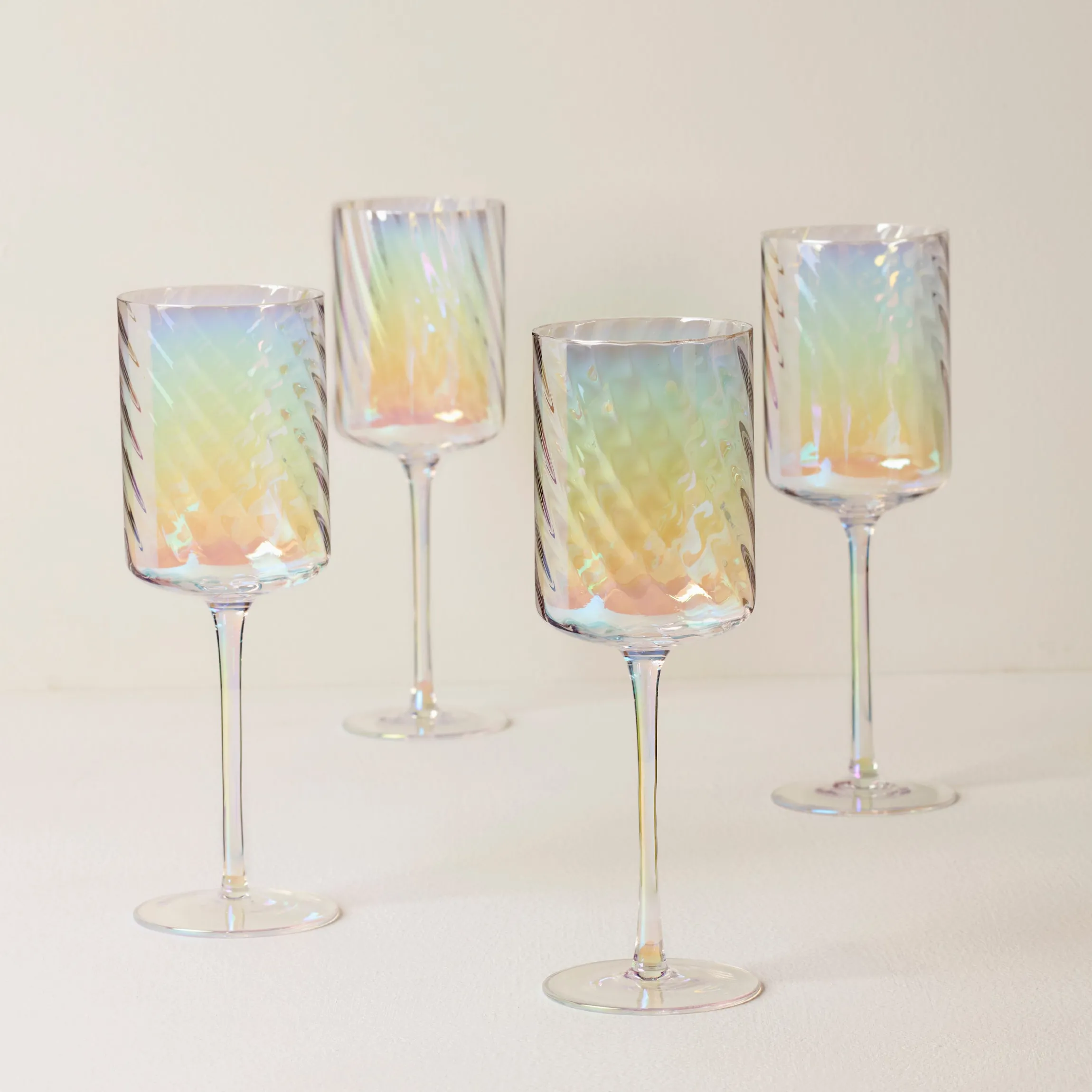 Tuscany Classics Iridescent Red Wine Glasses, Set of 4
