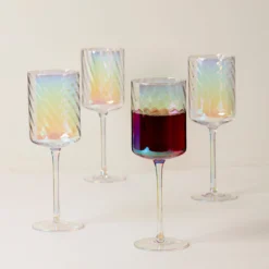 Tuscany Classics Iridescent Red Wine Glasses, Set of 4