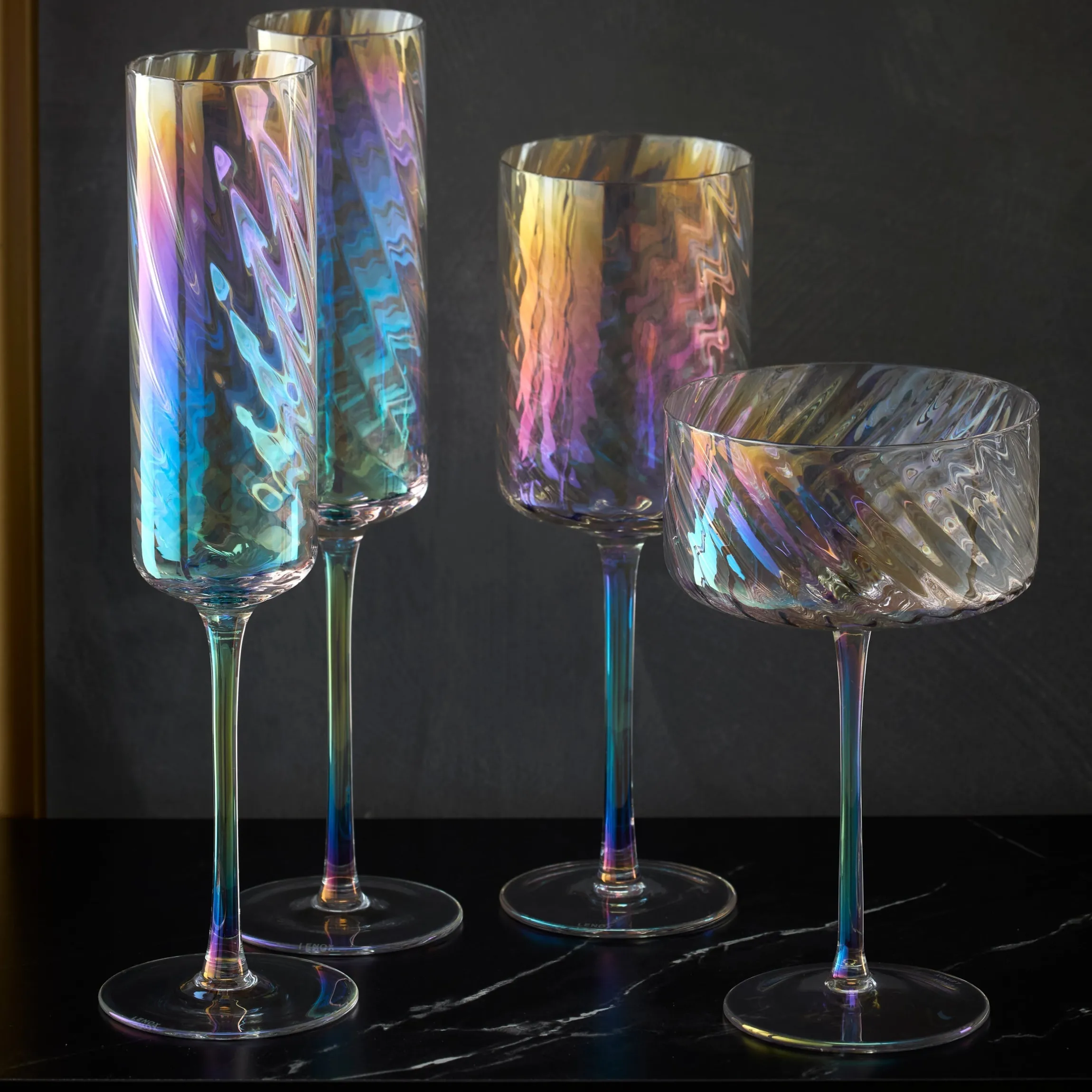 Tuscany Classics Iridescent White Wine Glasses, Set of 4
