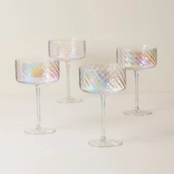 Tuscany Classics Iridescent Coupe Glasses, Set of 4