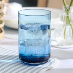 Tuscany Classics Stackable Blue Tall Glasses, Set of 4