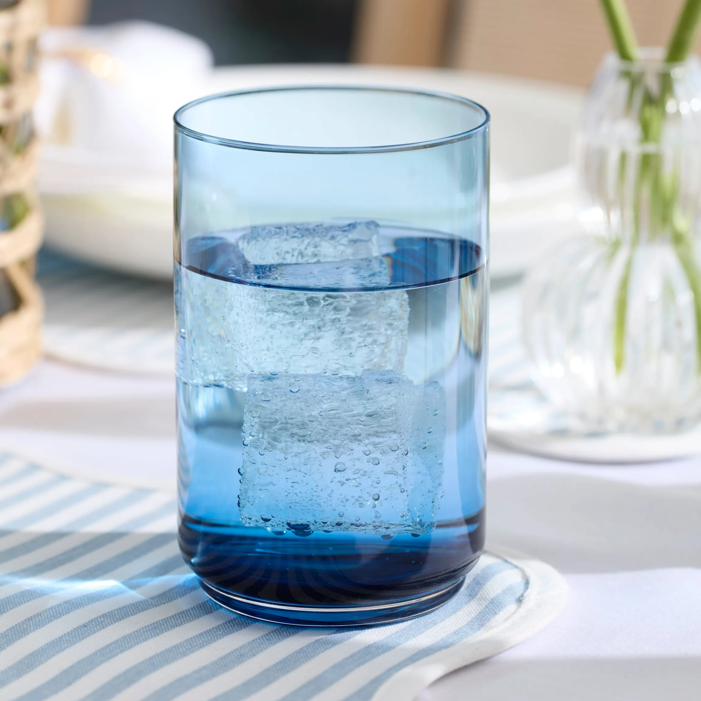 Tuscany Classics Stackable Blue Tall Glasses, Set of 4
