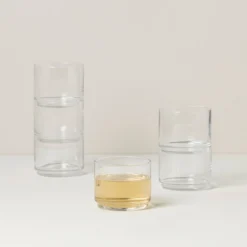 Tuscany Classics Stackable Clear Short Glasses, Set of 6