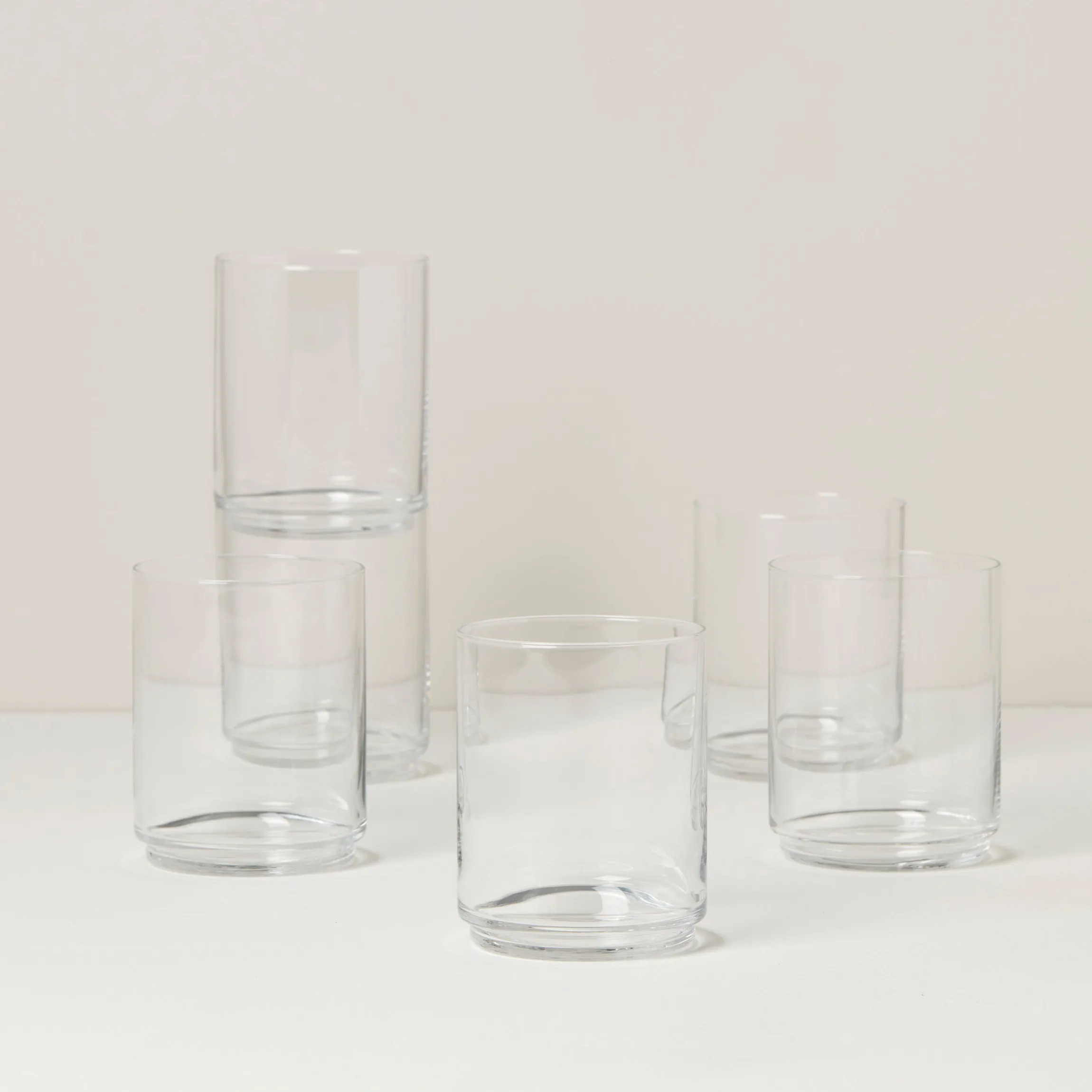 Tuscany Classics Stackable Clear Tall Glasses, Set of 6