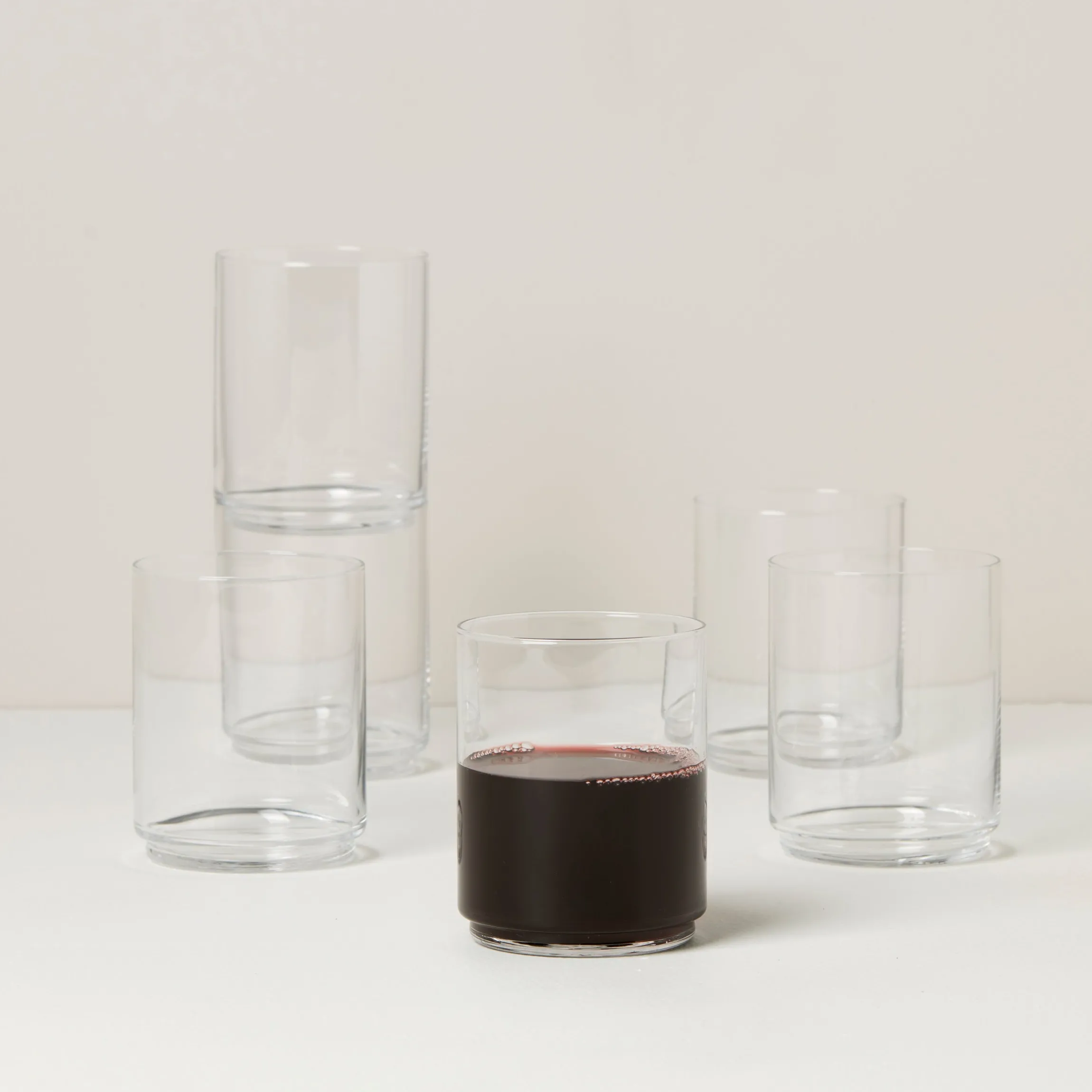 Tuscany Classics Stackable Clear Tall Glasses, Set of 6