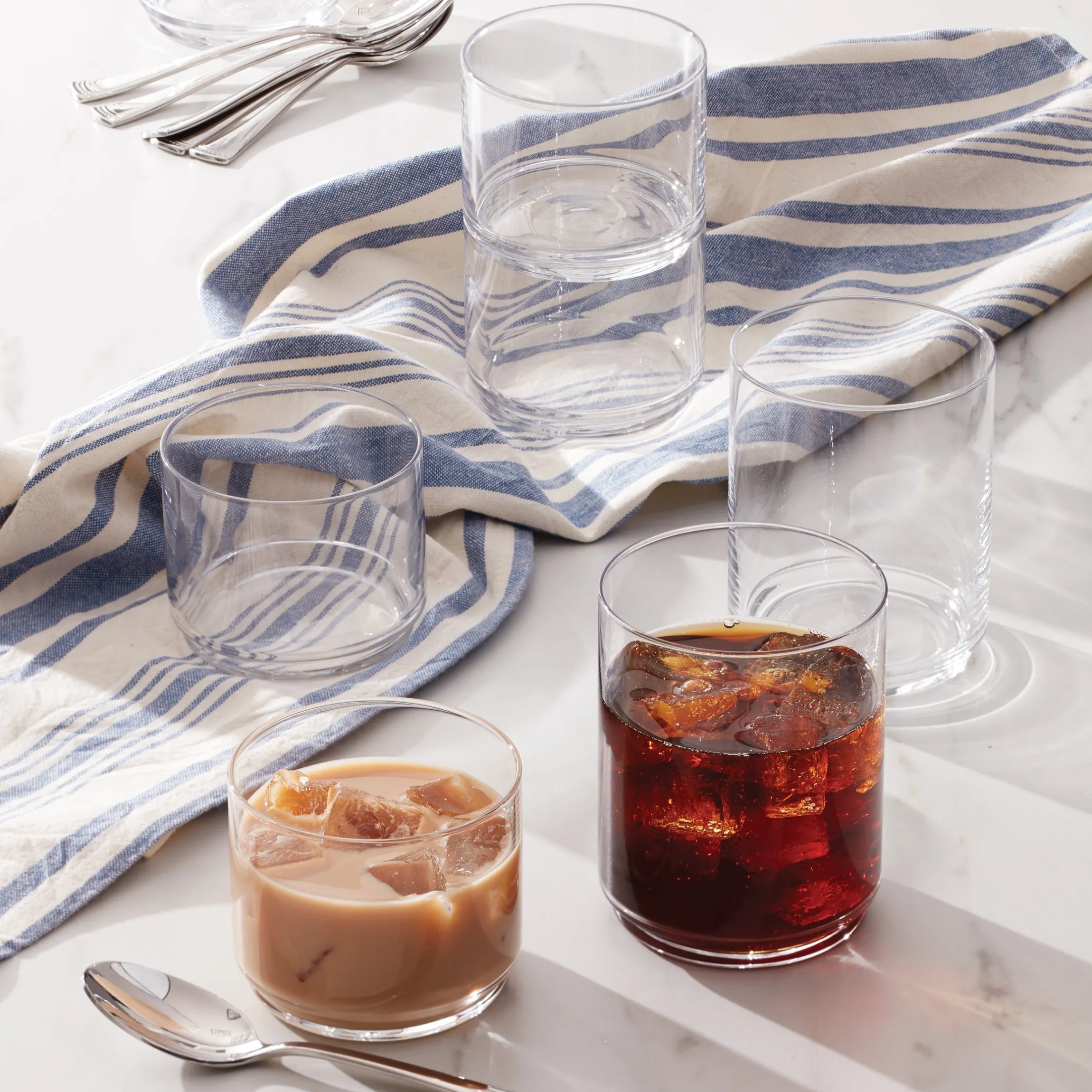 Tuscany Classics Stackable Clear Tall Glasses, Set of 6