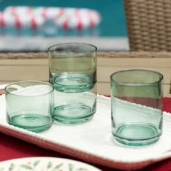 Tuscany Classics Stackable Green Tall Glasses, Set of 4