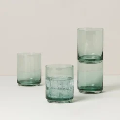 Tuscany Classics Stackable Green Tall Glasses, Set of 4