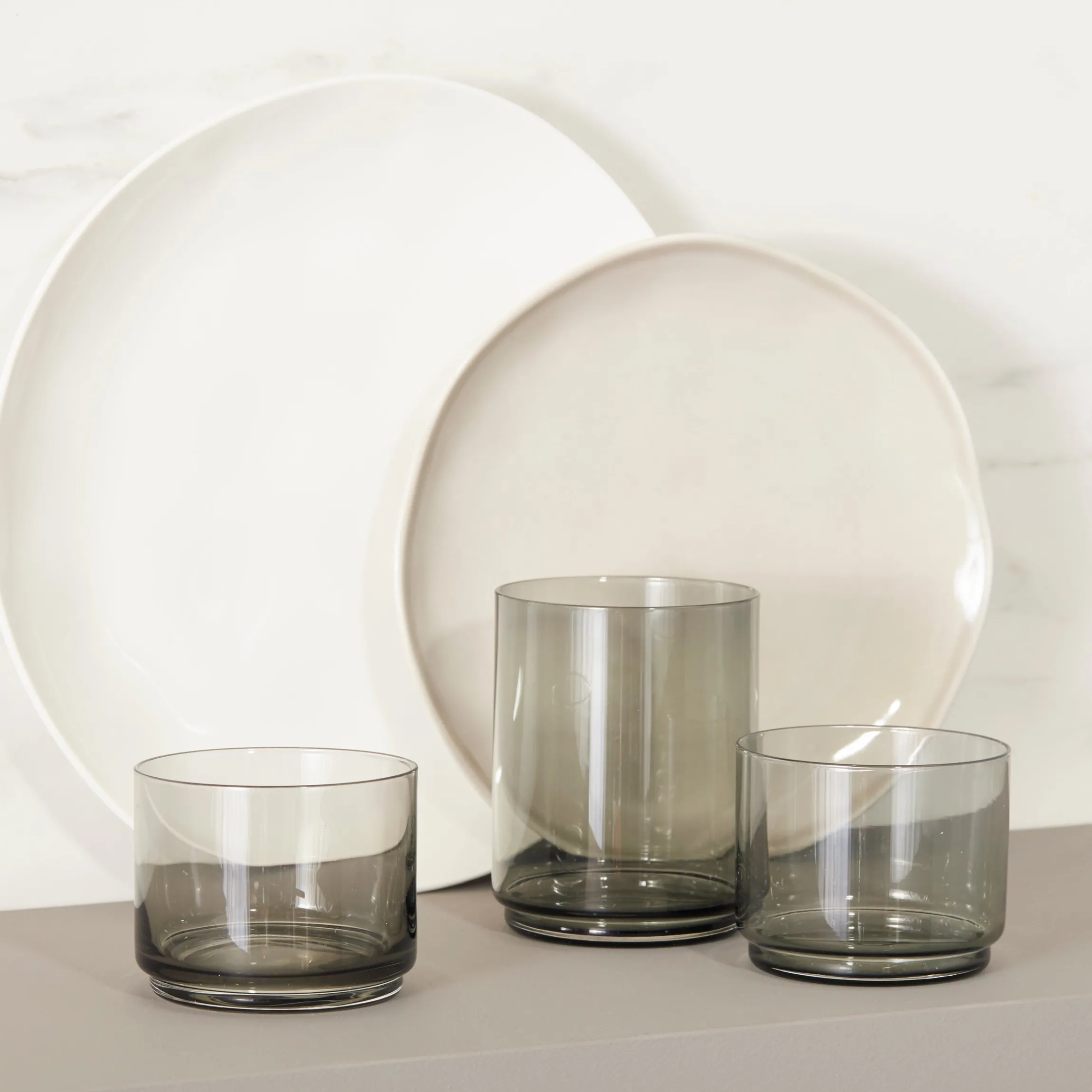 Tuscany Classics Stackable Smoke Tall Glasses, Set of 4