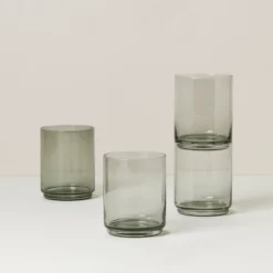 Tuscany Classics Stackable Smoke Tall Glasses, Set of 4