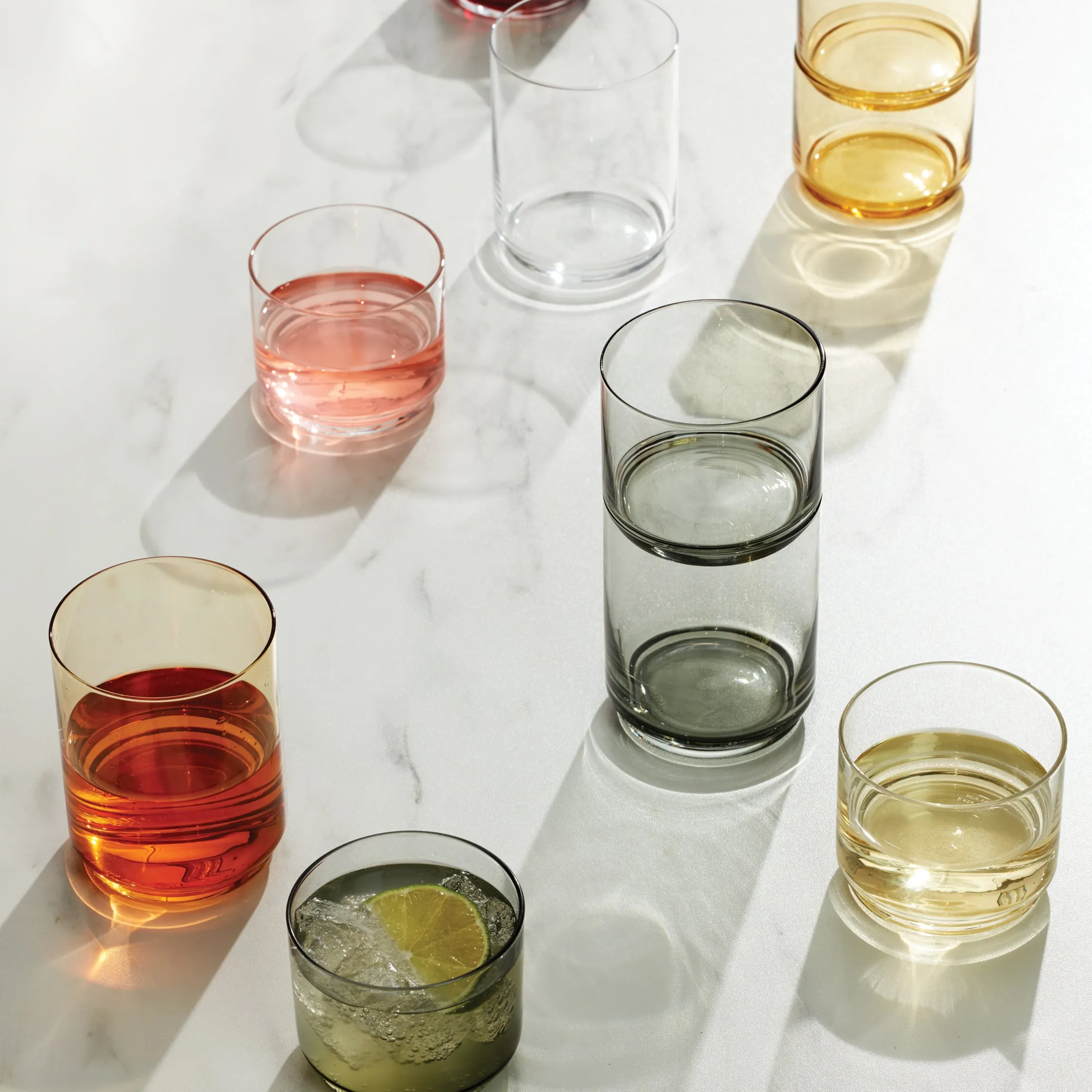 Tuscany Classics Stackable Smoke Tall Glasses, Set of 4