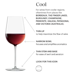 Tuscany Signature Series Cool Region Wine Glasses, Set of 4
