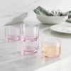 Tuscany Stackable Blush Short Glasses, Set of 4