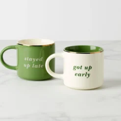 Two of a Kind Got Up Early & Stayed Up Late Mugs, Set of 2