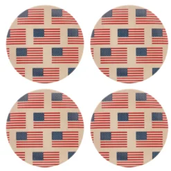 Vintage Americana Tidbit Plates - Set Of 4