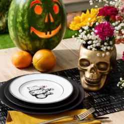 Vintage Halloween Dessert Plates, Set of 4