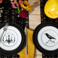 Vintage Halloween Dessert Plates, Set of 4