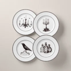 Vintage Halloween Dessert Plates, Set of 4