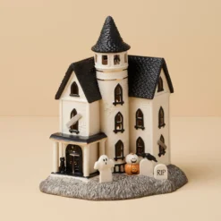 Vintage Halloween Lit Manor Figurine