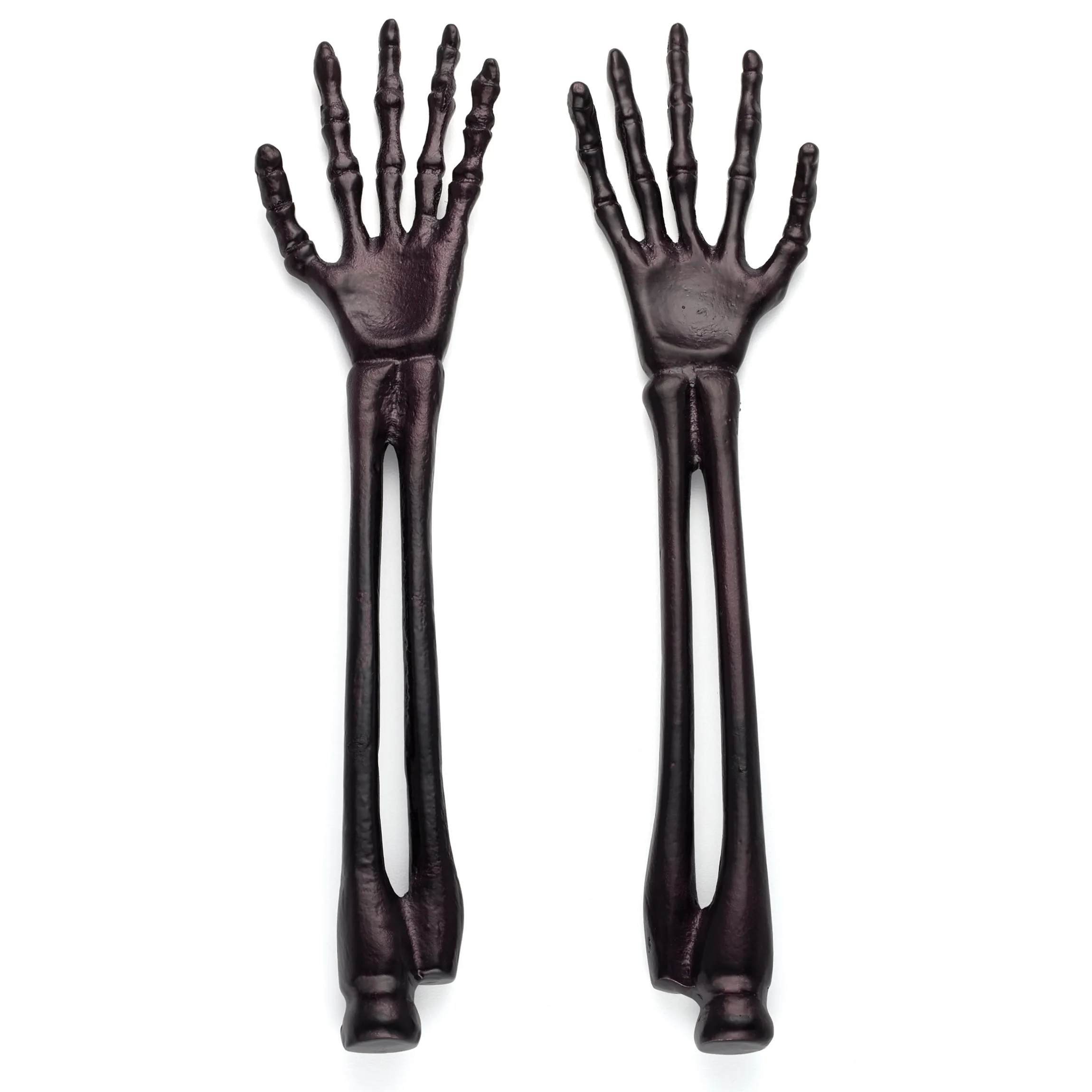 Vintro Halloween Skeleton Black Satin 2-Piece Salad Servers