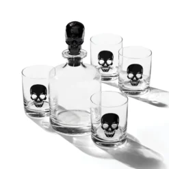 Vintro Halloween Skeleton 5-Piece Whiskey Set