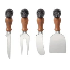 Vintro Halloween Skull Mirror 4-Piece Cheese Set