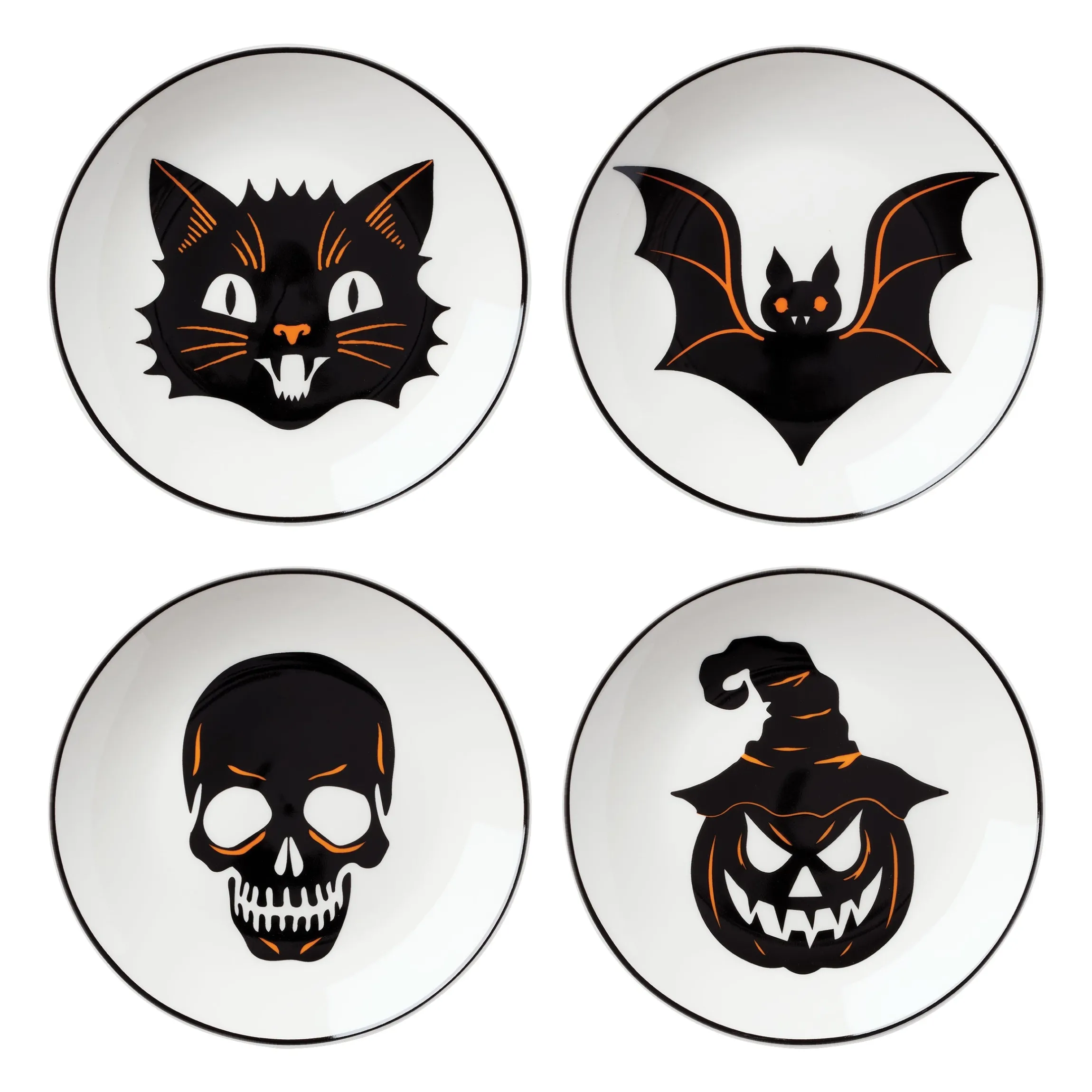 Vintro Halloween Tidbit Plates, Set of 4