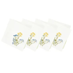 Wildflowers Border Dinner Napkins, Set of 4