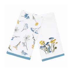 Wildflowers Embroidered Kitchen Towels, Set of 2