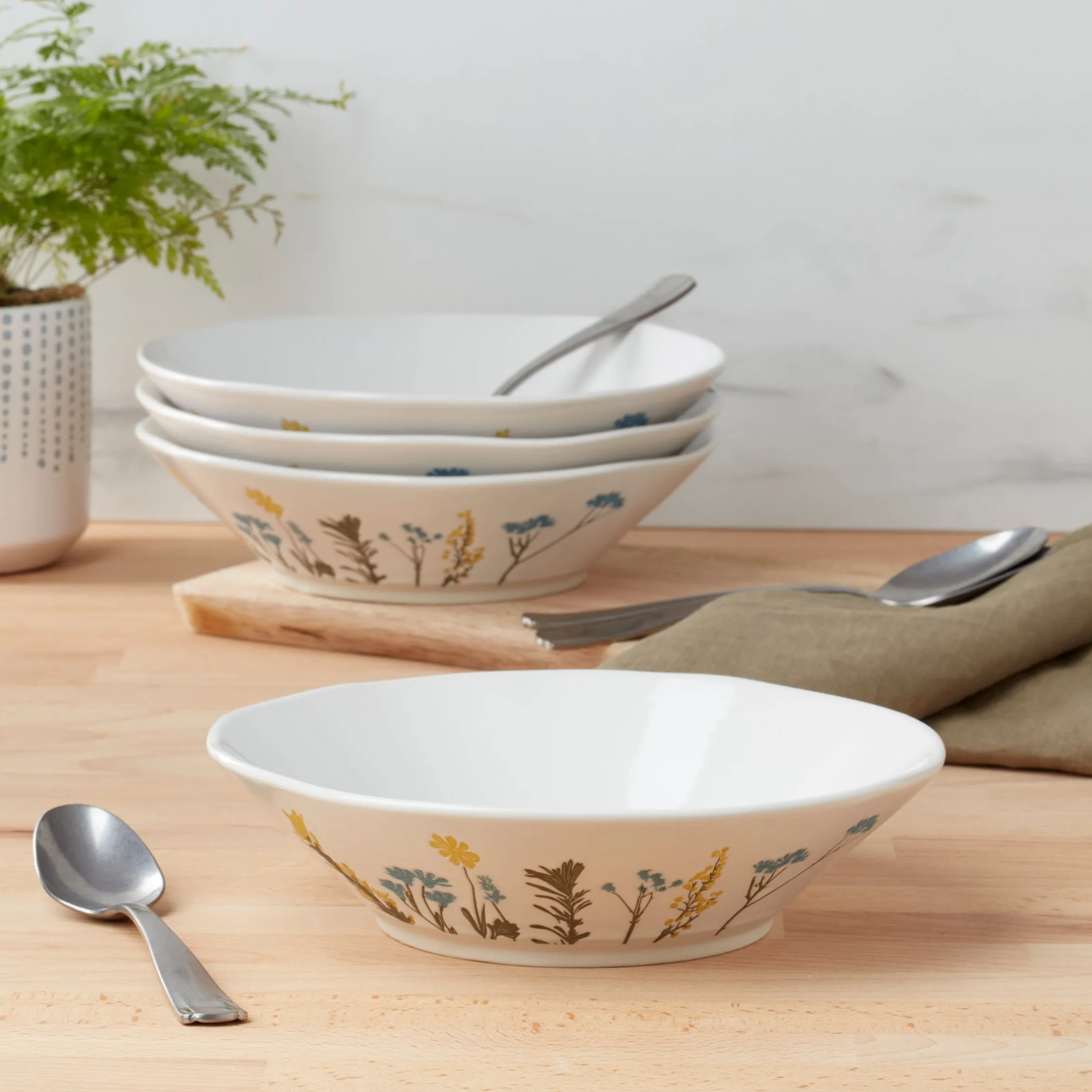 Wildflowers Pasta Bowls, Set of 4