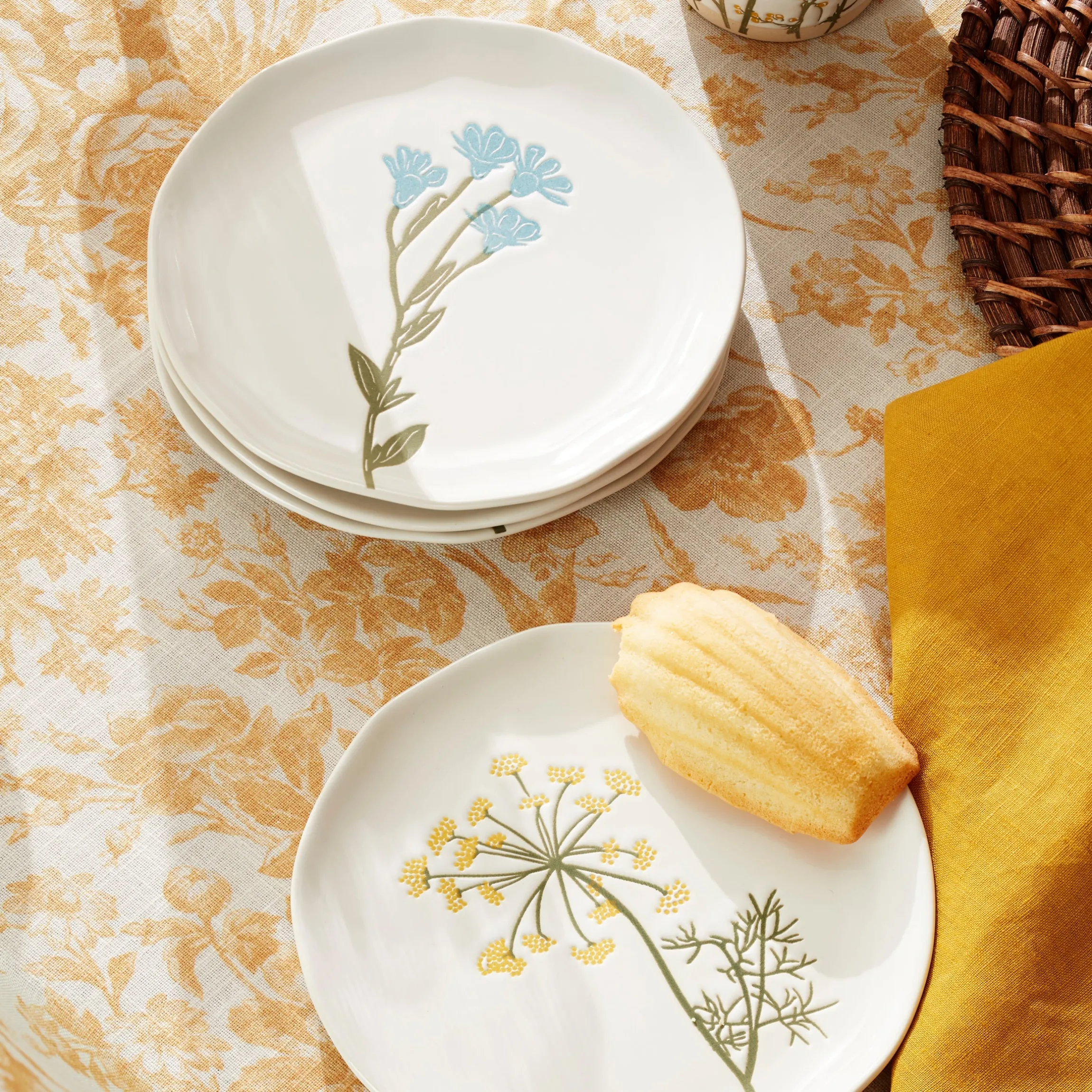 Wildflowers Tidbit Plates, Set of 4