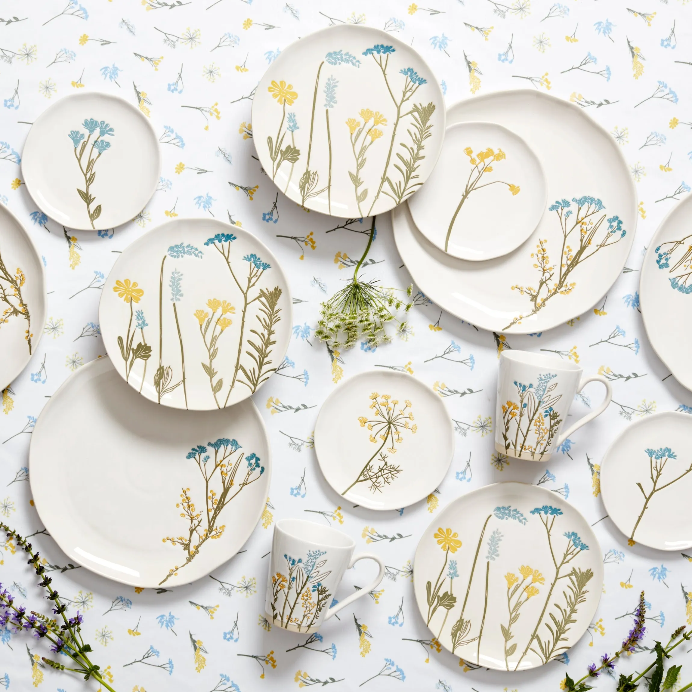 Wildflowers Tidbit Plates, Set of 4