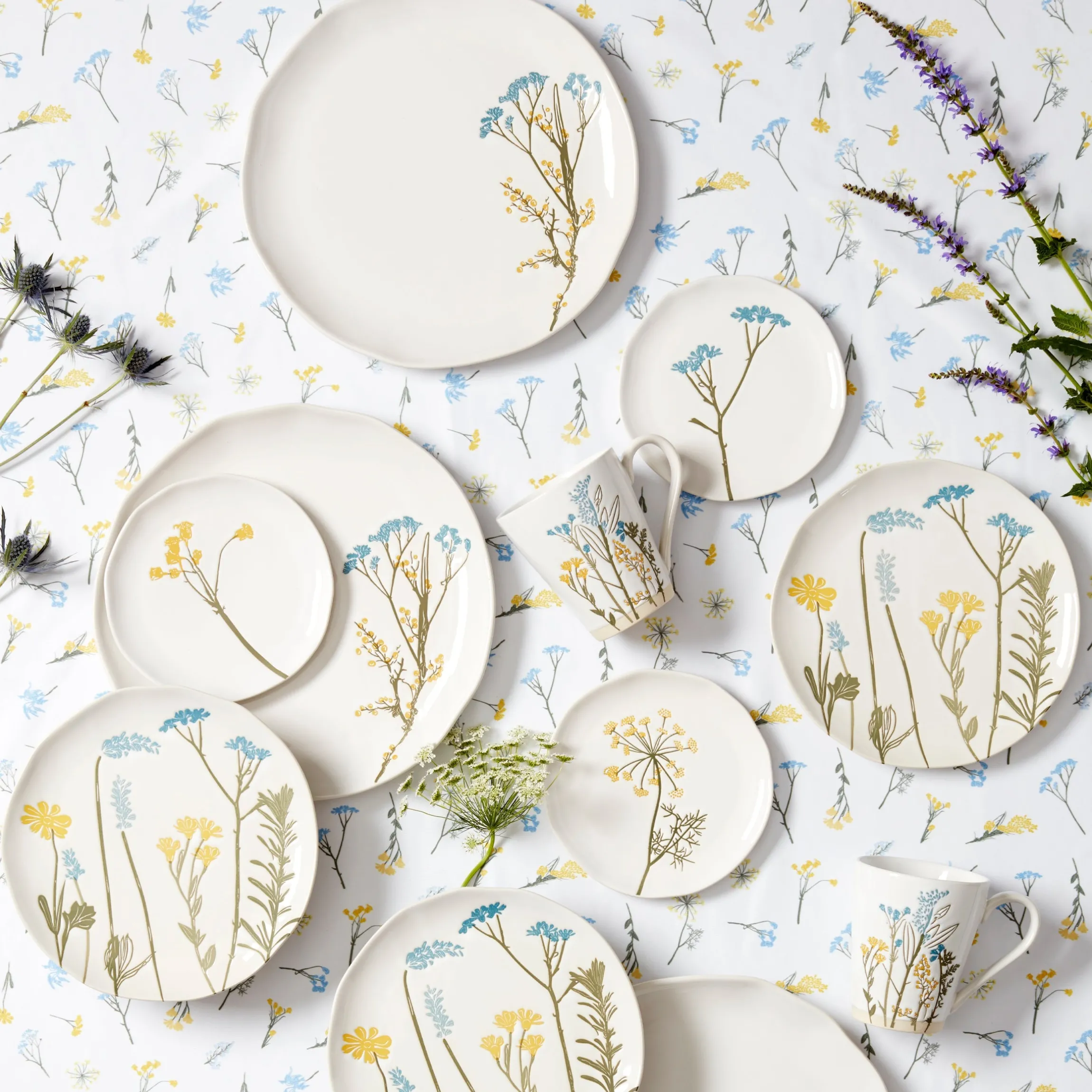 Wildflowers Tidbit Plates, Set of 4