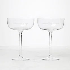 Winding Down & Cheering Up Coupe Glasses, Set of 2