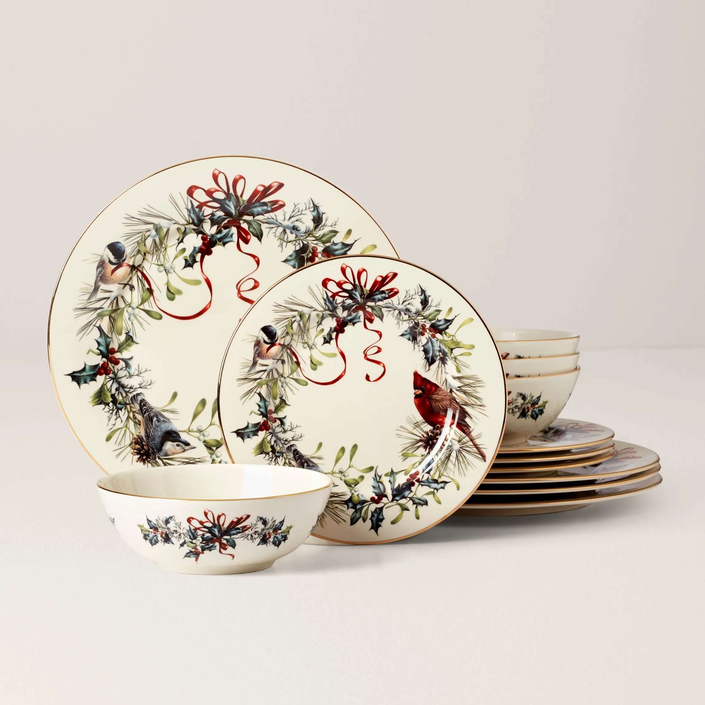 Winter Greetings 12-Piece Dinnerware Set