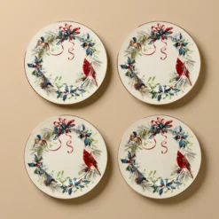 Winter Greetings Salad Plates, Set of 4
