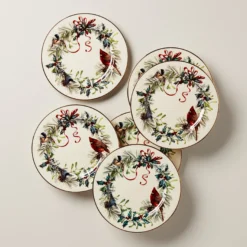 Winter Greetings Salad Plates, Set of 6