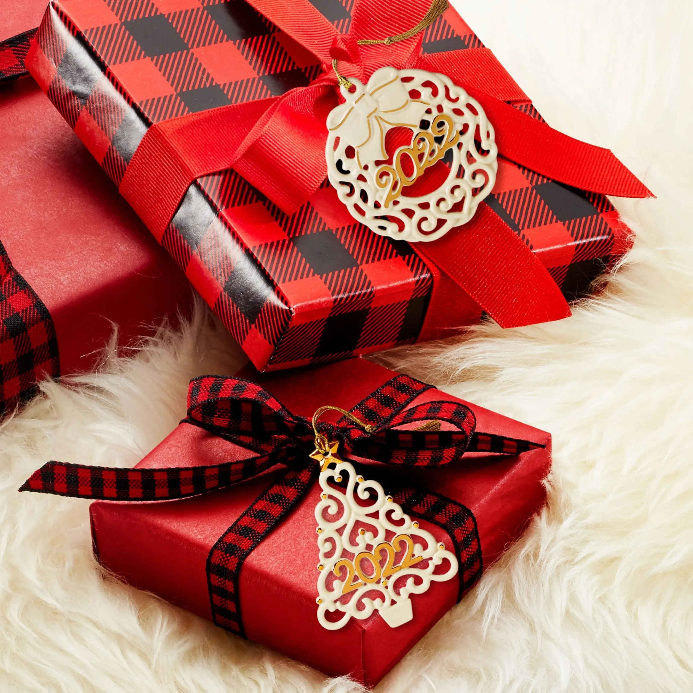 2022 Wreath & Tree Ornaments, Set of 2