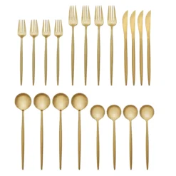 Zephyr Gold Satin 20-Piece Flatware Set